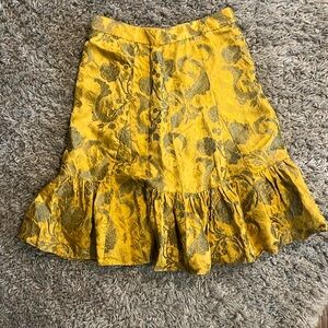 Gold elevense gold jacquard skirt- size 4